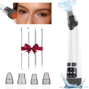 V2 Blackhead Remover Vacuum - Black Head Remover for Face,Blackhead Extractor Tool with 3 Adjustable Suction Levels,4 Probes,USB Interface Type Pore Vacuum,Suitable for Women and Men (White)